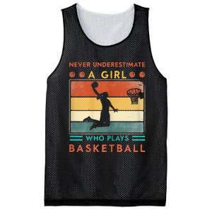 Never Underestimate A Girl Who Plays Basketball Mesh Reversible Basketball Jersey Tank