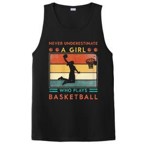 Never Underestimate A Girl Who Plays Basketball PosiCharge Competitor Tank