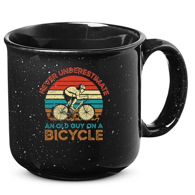 Never Underestimate An Old Guy On A Bicycle Cycling 15oz Campfire Ceramic Mug