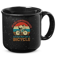 Never Underestimate An Old Guy On A Bicycle Cycling 15oz Campfire Ceramic Mug