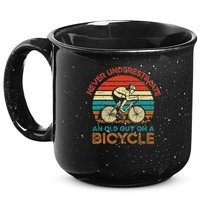 Never Underestimate An Old Guy On A Bicycle Cycling 15oz Campfire Ceramic Mug