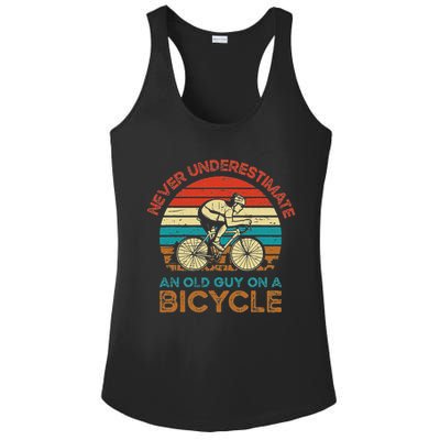Never Underestimate An Old Guy On A Bicycle Cycling Ladies PosiCharge Competitor Racerback Tank