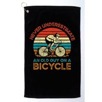 Never Underestimate An Old Guy On A Bicycle Cycling Golf Towel