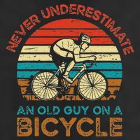 Never Underestimate An Old Guy On A Bicycle Cycling Golf Towel