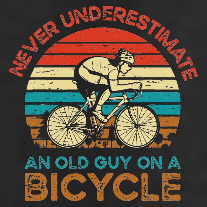 Never Underestimate An Old Guy On A Bicycle Cycling Golf Towel