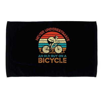 Never Underestimate An Old Guy On A Bicycle Cycling Microfiber Hand Towel
