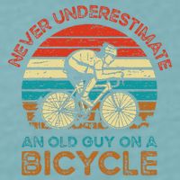 Never Underestimate An Old Guy On A Bicycle Cycling Sueded Cloud Jersey T-Shirt