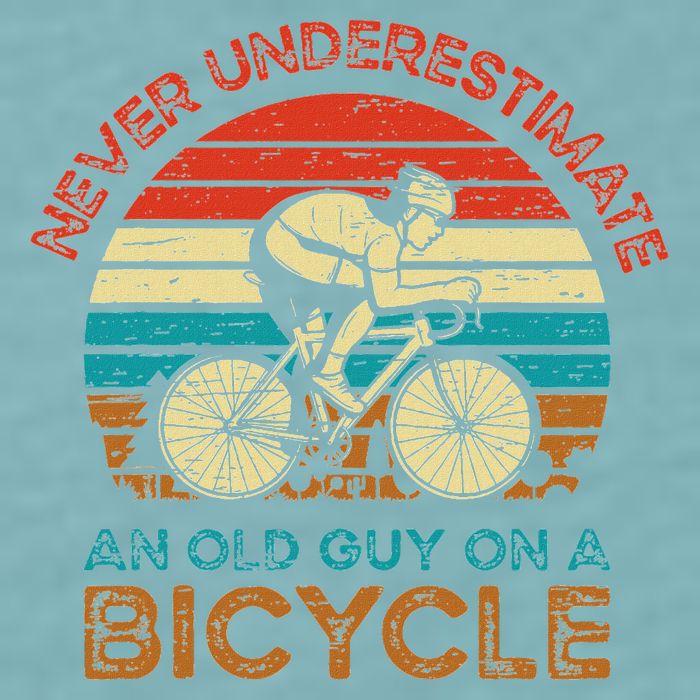 Never Underestimate An Old Guy On A Bicycle Cycling Sueded Cloud Jersey T-Shirt