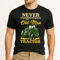 Never Underestimate An Old Man With A Tractor Farmer Performance Shirt