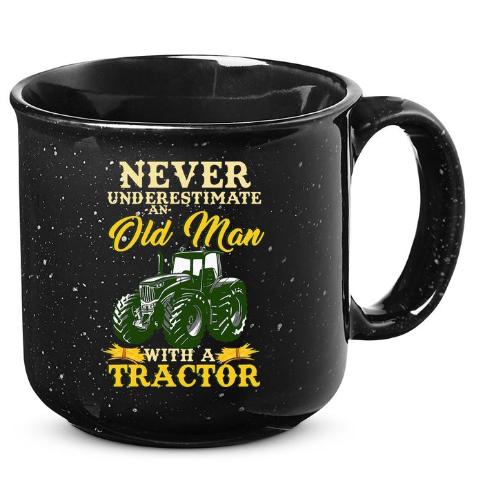 Never Underestimate An Old Man With A Tractor Farmer 15oz Campfire Ceramic Mug
