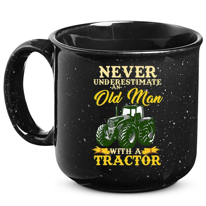 Never Underestimate An Old Man With A Tractor Farmer 15oz Campfire Ceramic Mug