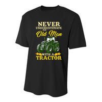 Never Underestimate An Old Man With A Tractor Farmer Youth Performance Sprint T-Shirt