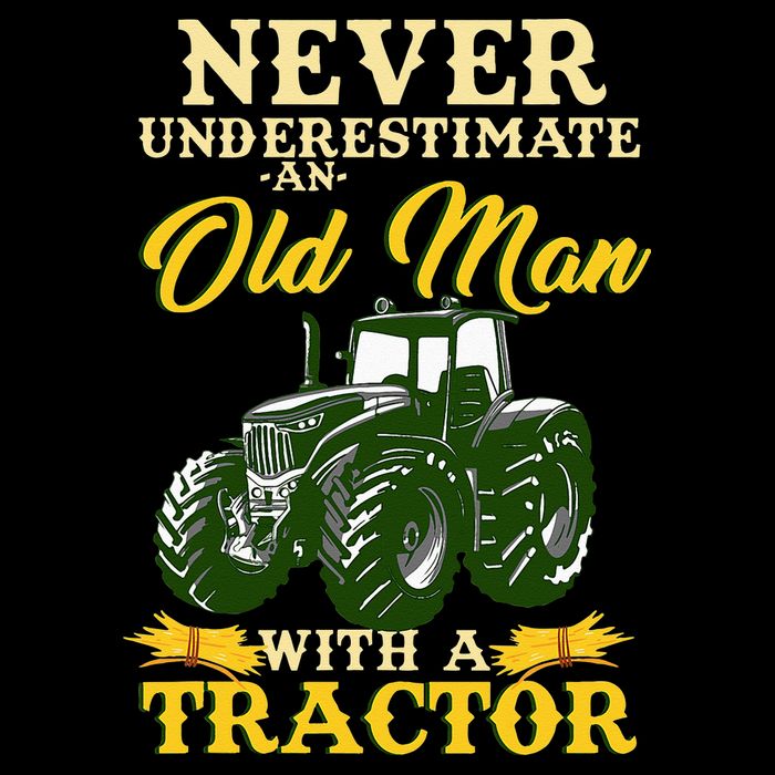 Never Underestimate An Old Man With A Tractor Farmer Pom Pom 12in Knit Beanie