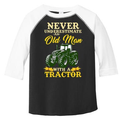 Never Underestimate An Old Man With A Tractor Farmer Toddler Fine Jersey T-Shirt