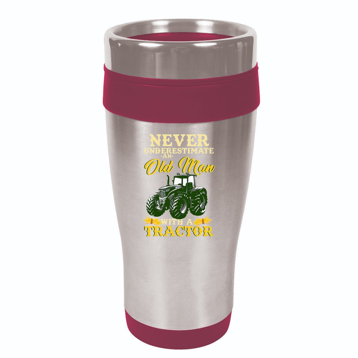 Never Underestimate An Old Man With A Tractor Farmer 16oz Travel Tumbler