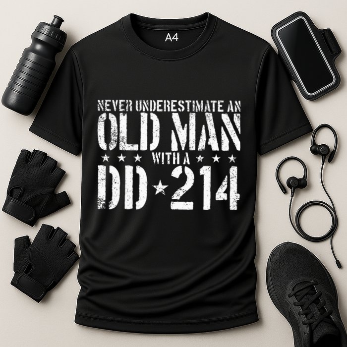 Never Underestimate An Old Man With A Dd214 Alumni Performance Shirt