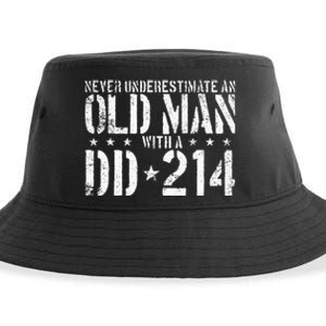 Never Underestimate An Old Man With A Dd214 Alumni Sustainable Bucket Hat