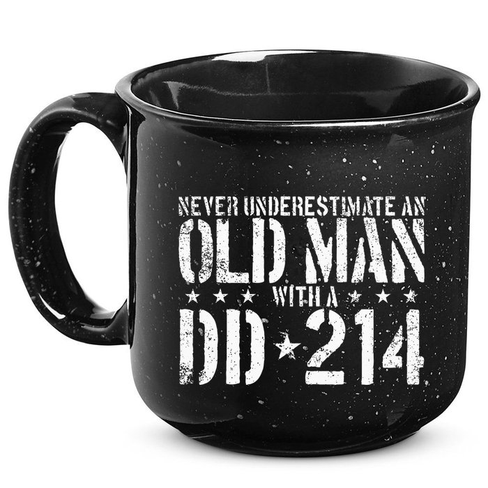 Never Underestimate An Old Man With A Dd214 Alumni 15oz Campfire Ceramic Mug