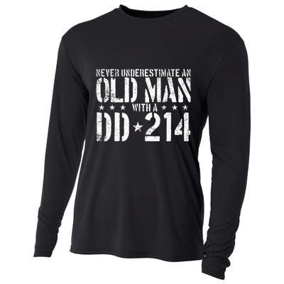 Never Underestimate An Old Man With A Dd214 Alumni Cooling Performance Long Sleeve Crew