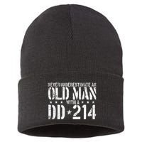 Never Underestimate An Old Man With A Dd214 Alumni Sustainable Knit Beanie