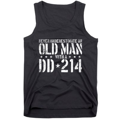 Never Underestimate An Old Man With A Dd214 Alumni Tank Top