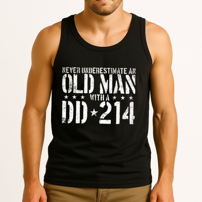 Never Underestimate An Old Man With A Dd214 Alumni Tank Top