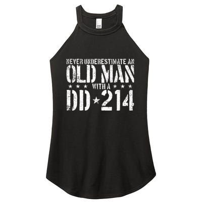 Never Underestimate An Old Man With A Dd214 Alumni Women's Perfect Tri Rocker Tank