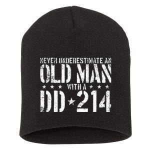 Never Underestimate An Old Man With A Dd214 Alumni Short Acrylic Beanie