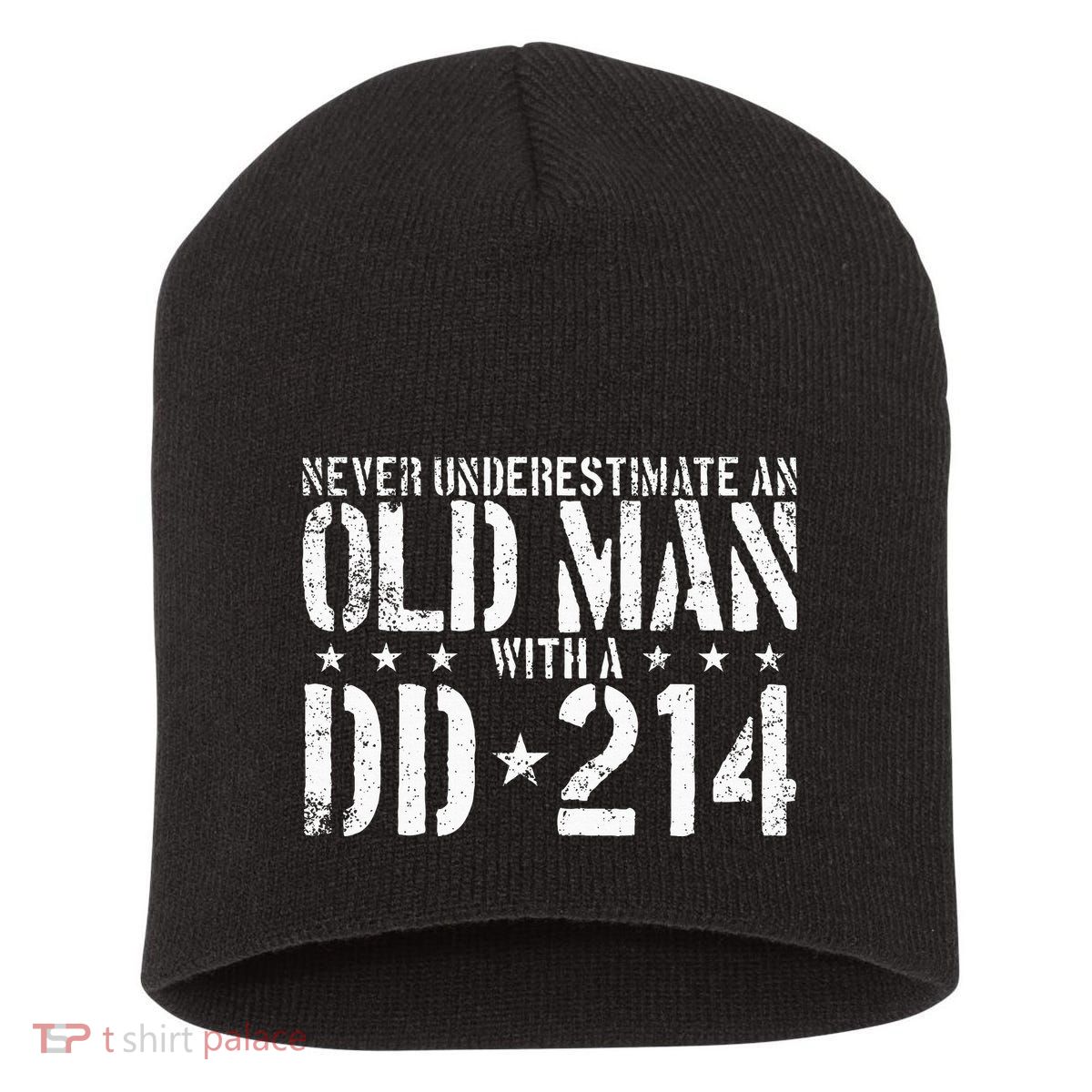 Never Underestimate An Old Man With A Dd214 Alumni Short Acrylic Beanie