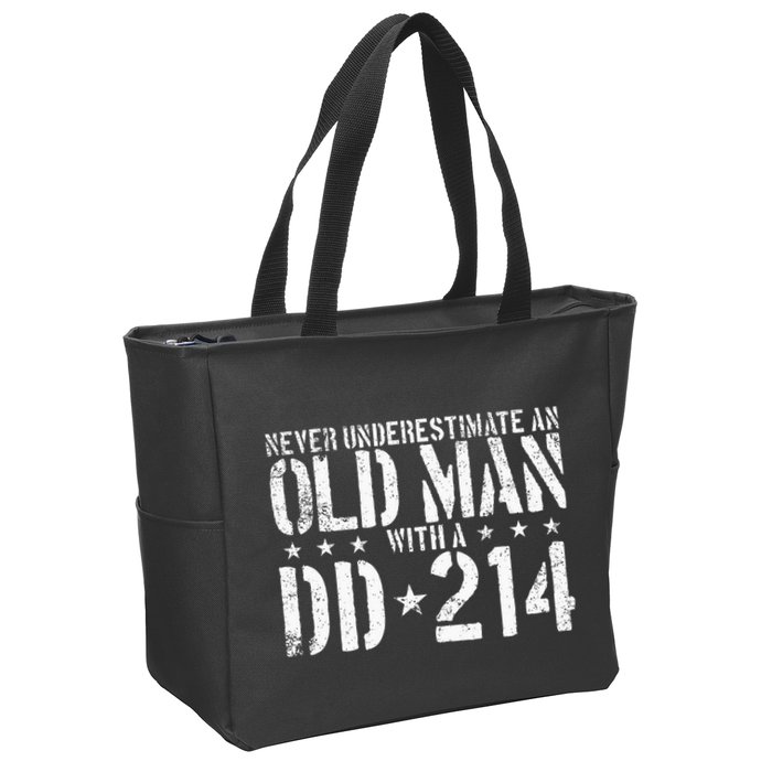 Never Underestimate An Old Man With A Dd214 Alumni Zip Tote Bag