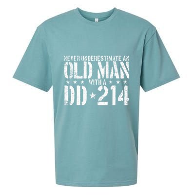 Never Underestimate An Old Man With A Dd214 Alumni Sueded Cloud Jersey T-Shirt