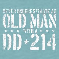 Never Underestimate An Old Man With A Dd214 Alumni Sueded Cloud Jersey T-Shirt