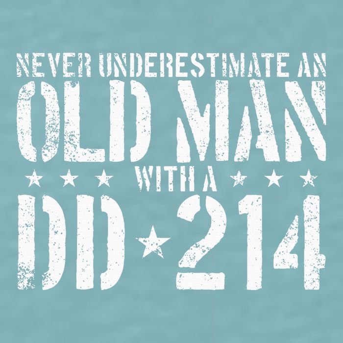 Never Underestimate An Old Man With A Dd214 Alumni Sueded Cloud Jersey T-Shirt