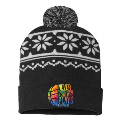 Never Underestimate A Girl Who Plays Basketball USA-Made Snowflake Beanie