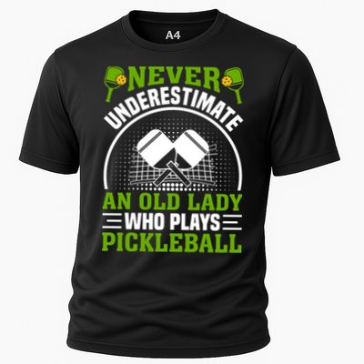 Never Underestimate An Old Lady Who Plays Pickleball Performance Shirt