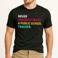 Never Underestimate A Public School Teacher Cooling Performance Crew T-Shirt