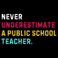 Never Underestimate A Public School Teacher Cooling Performance Crew T-Shirt