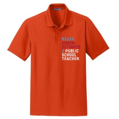 Never Underestimate A Public School Teacher Dry Zone Grid Polo