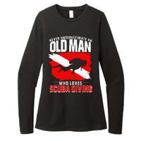 Never Underestimate An Old Man Diver Gift Scuba Diving Womens CVC Long Sleeve Shirt