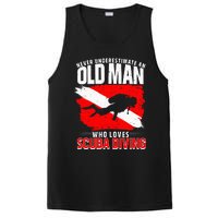 Never Underestimate An Old Man Diver Gift Scuba Diving PosiCharge Competitor Tank