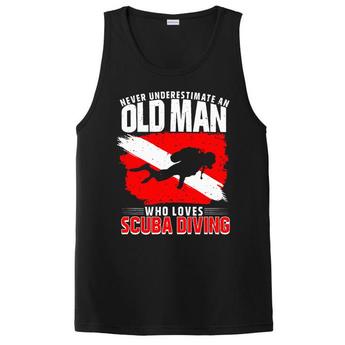 Never Underestimate An Old Man Diver Gift Scuba Diving PosiCharge Competitor Tank