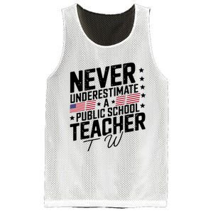 Never Underestimate A Public School Teacher Walz Harris 2024 Mesh Reversible Basketball Jersey Tank