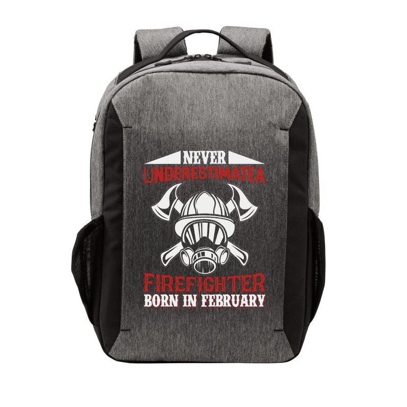 Never Underestimate A Firefighter Born In Feberuary Vector Backpack