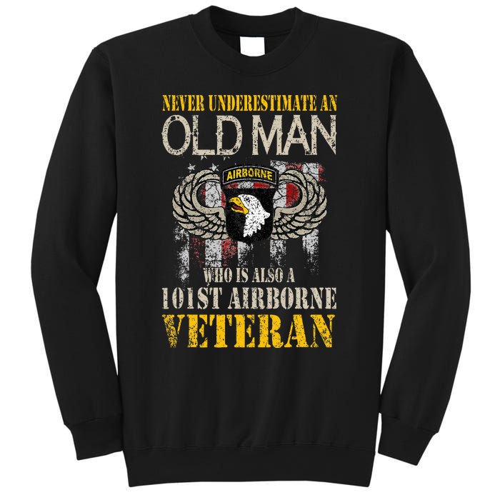 Never Underestimate An Old Man 101st Airborne Veteran Gift Sweatshirt