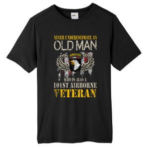 Never Underestimate An Old Man 101st Airborne Veteran Gift Tall Fusion ChromaSoft Performance T-Shirt