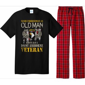 Never Underestimate An Old Man 101st Airborne Veteran Gift Pajama Set