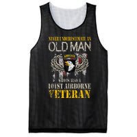 Never Underestimate An Old Man 101st Airborne Veteran Gift Mesh Reversible Basketball Jersey Tank