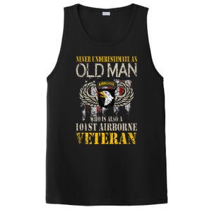 Never Underestimate An Old Man 101st Airborne Veteran Gift PosiCharge Competitor Tank