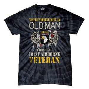 Never Underestimate An Old Man 101st Airborne Veteran Gift Tie-Dye T-Shirt