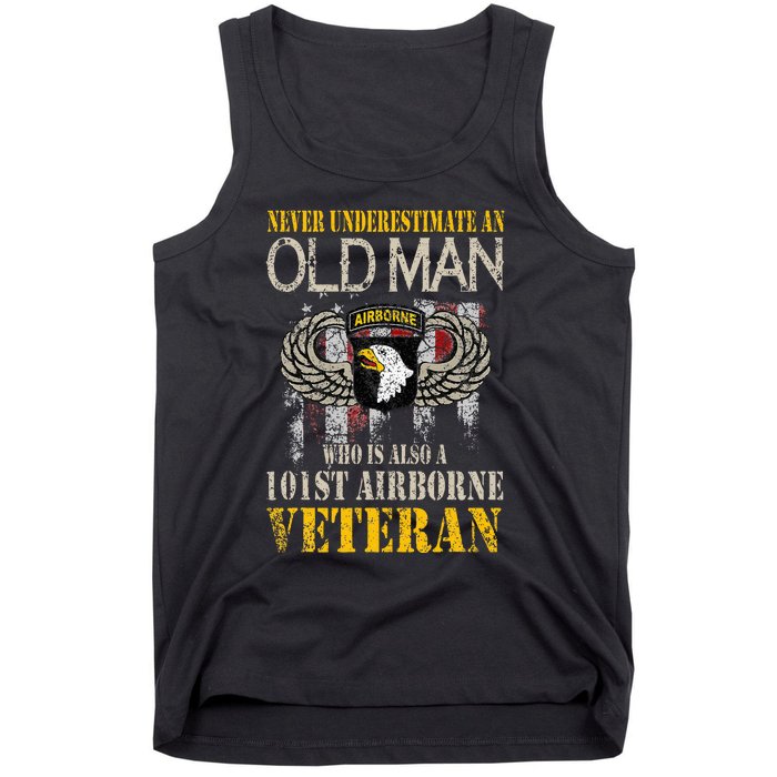 Never Underestimate An Old Man 101st Airborne Veteran Gift Tank Top